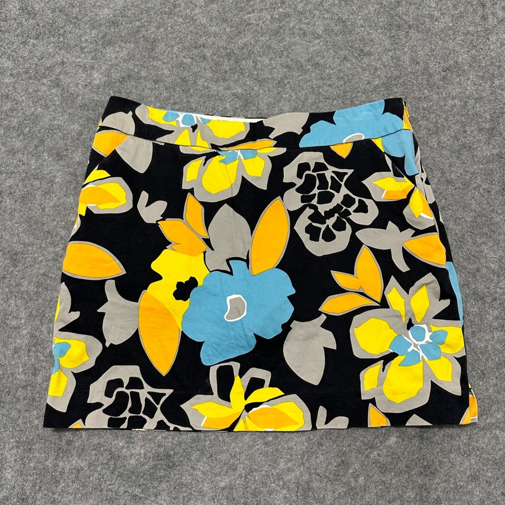 Loudmouth Golf Skort Womens 10 Black Floral Skirt Activewear Stretch Mini Skirt